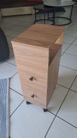 kleines Rollcontainer Holzoptik 2 Schubladen mit Rollen 