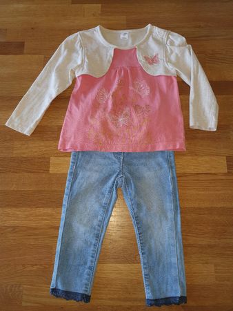 Kleider-Set Gr. 86, S.Oliver Jeans und Migros Pullover 🦋