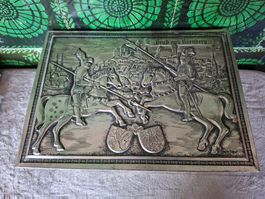 Vintage Blechdose Gruss aus Nürnberg mit Rittermotiv Metall