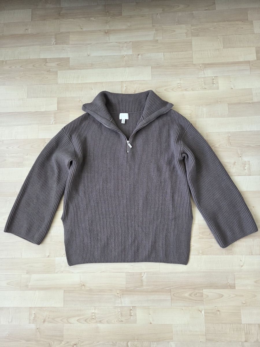 H&M Pullover & Sweatshirts: Strickpullover H&M taupe S – Gebraucht aus Brunnen von meme001