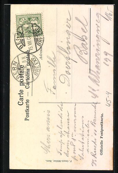 Ansichtskarten: Bern, Eidg. Turnfest 14.-17.7.1906, Bär – Gebraucht aus Berlin von bartko-reher 1