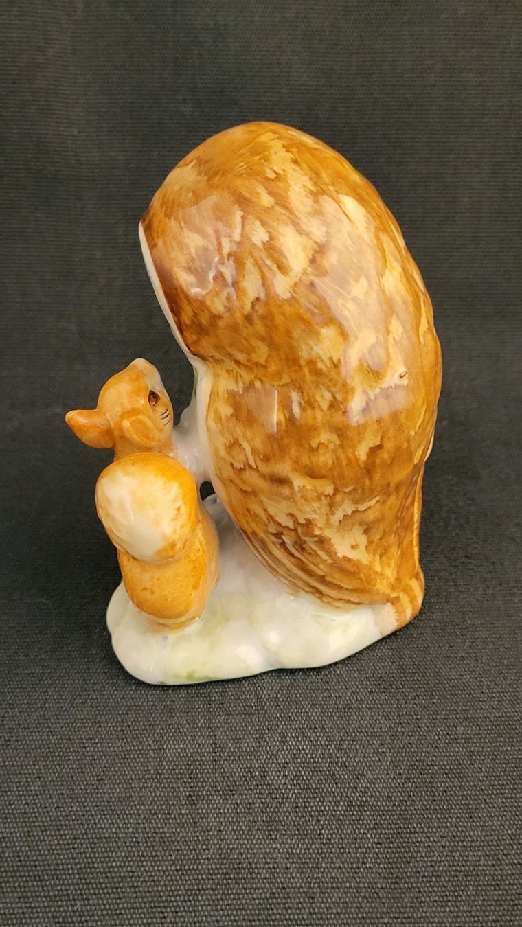 Statuette: Porzellanfigur BEATRIX POTTER Eule und Eichhörnchen – Usato da Basel venduto da spinne02 3