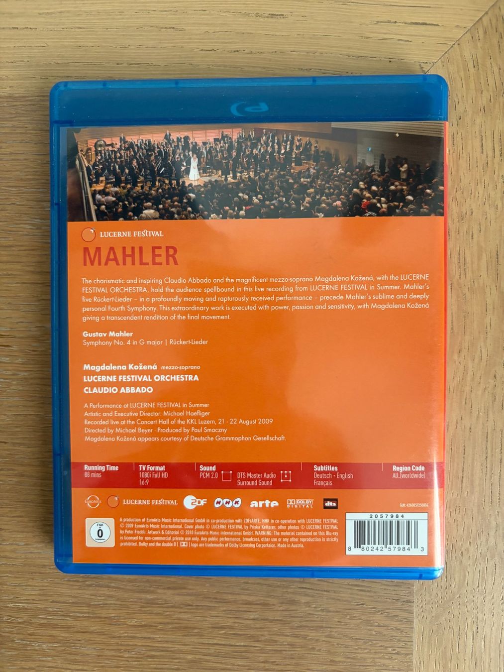 Alle DVDs: BLU RAY MAHLER SYMPHONY NO 4 ABBADO – Gebraucht aus Geneve von tigre69 1