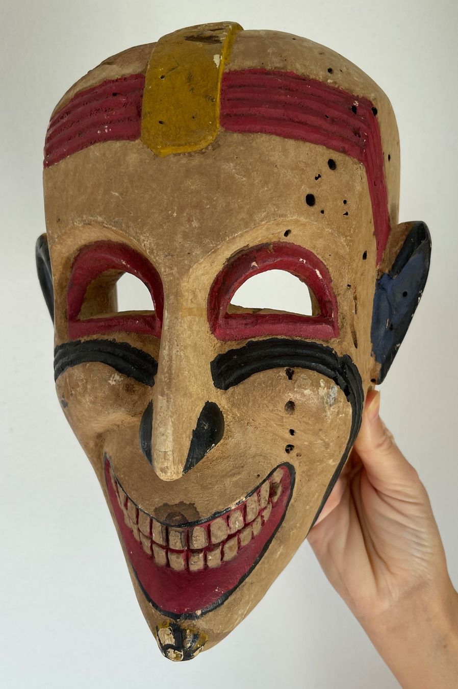 Skulpturen & Statuen: seltene alte Holz Maske Herkunft unbekannt 29 cm – Gebraucht aus Rüthi (Rheintal) von Kunsthaus777 8
