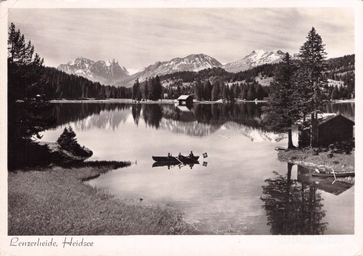Cartoline postali: Lenzerheide GR // Heidsee Boot Lenzerheidesee 1948 – Usato da Basel venduto da intermezzo12