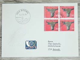 CL02 Enveloppe + Timbre Suisse 1974