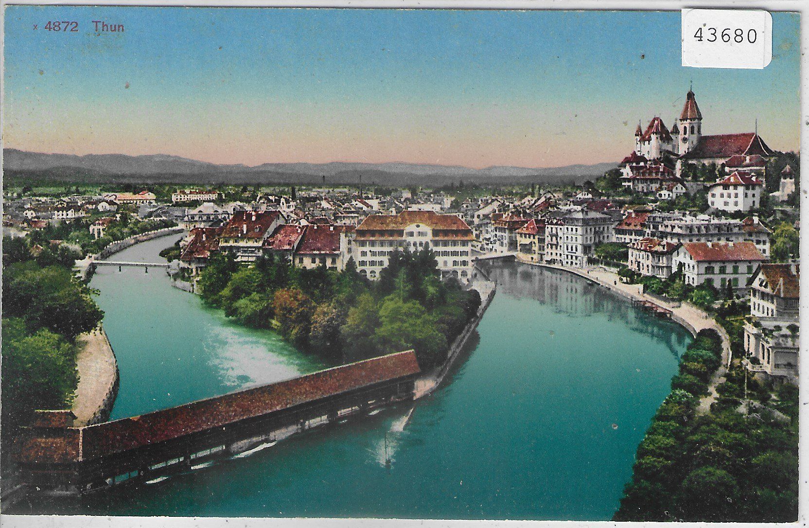 Cartoline postali: Thun - Holzbrücke - Litho – Usato da Ettingen venduto da Kartenplanet