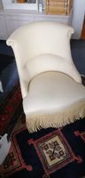 Fauteuil vintage crapaud beige