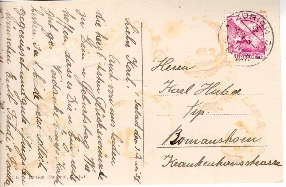 Cartoline postali: Gruss aus Seebach  1938 – Usato da Wolhusen venduto da Curver9 1