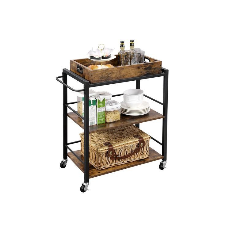 Carrelli di servizio: Servierwagen mit Tablett und Rollen Metallgestell ORVIA – Nuovo e nell'imballaggio originale da Lachen SZ venduto da MAMORU-MOEBEL 1