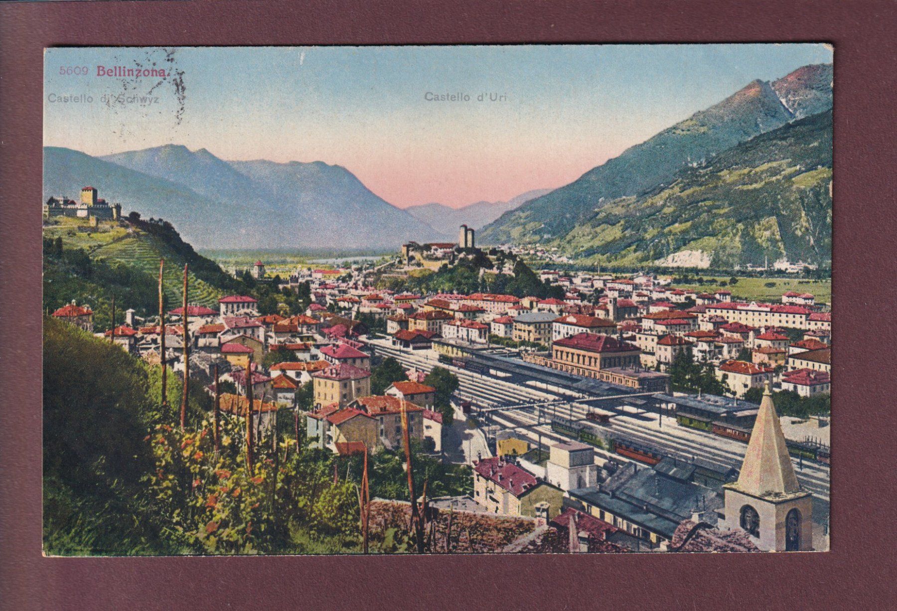 Ansichtskarten: BELLINZONA - Stazione - 1924 – Gebraucht aus Pully von nicecards