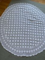 Weisse Häkeldecke runde Tischdecke antik gehäkelt 150 cm
