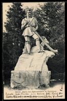 AK Zürich, Statue des Alphornbläsers im Zürichhorn