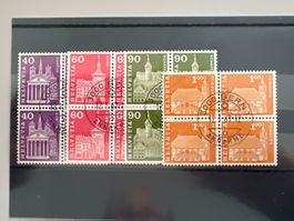 1967 Postgeschichte Leuchstoff 4er Blöcke ET 12.1.67