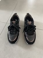 Baskets Paul Green cuir noir & doré – taille 39 – bon état