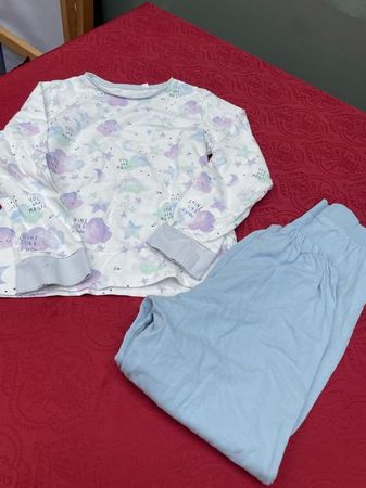 Mädchen Pyjama lang mit Wolken Sternen 128