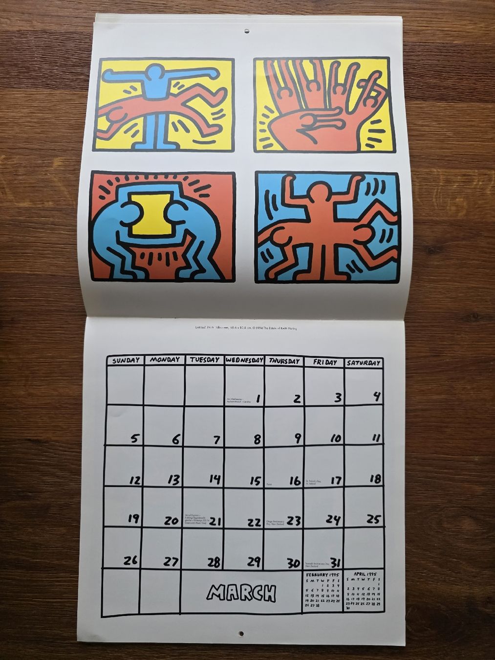 Kalender: Keith Haring - 1995 Calendar - Artwork - Rare – Gebraucht aus Zürich von TimZurich1 4