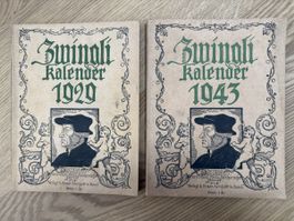 Zwingli Kalender 1929 & 1943 (alte Zeitschrift)