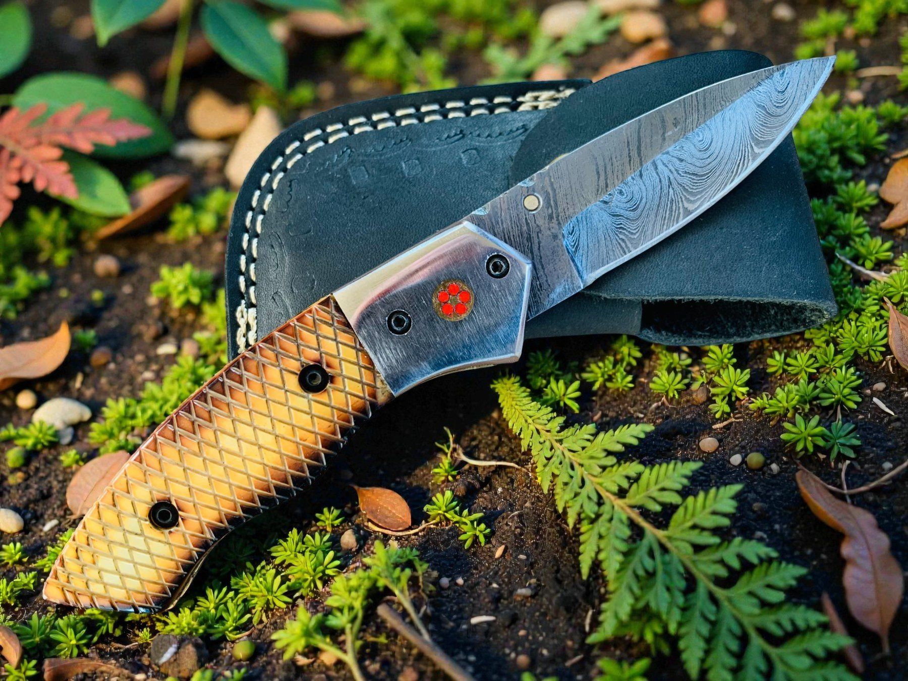 Coltelli tascabile: Damast Messer Klappmesser HANDMADE 19cm bergmann No. 01 – Nuovo e nell'imballaggio originale da Bergdietikon venduto da shopAgent 4