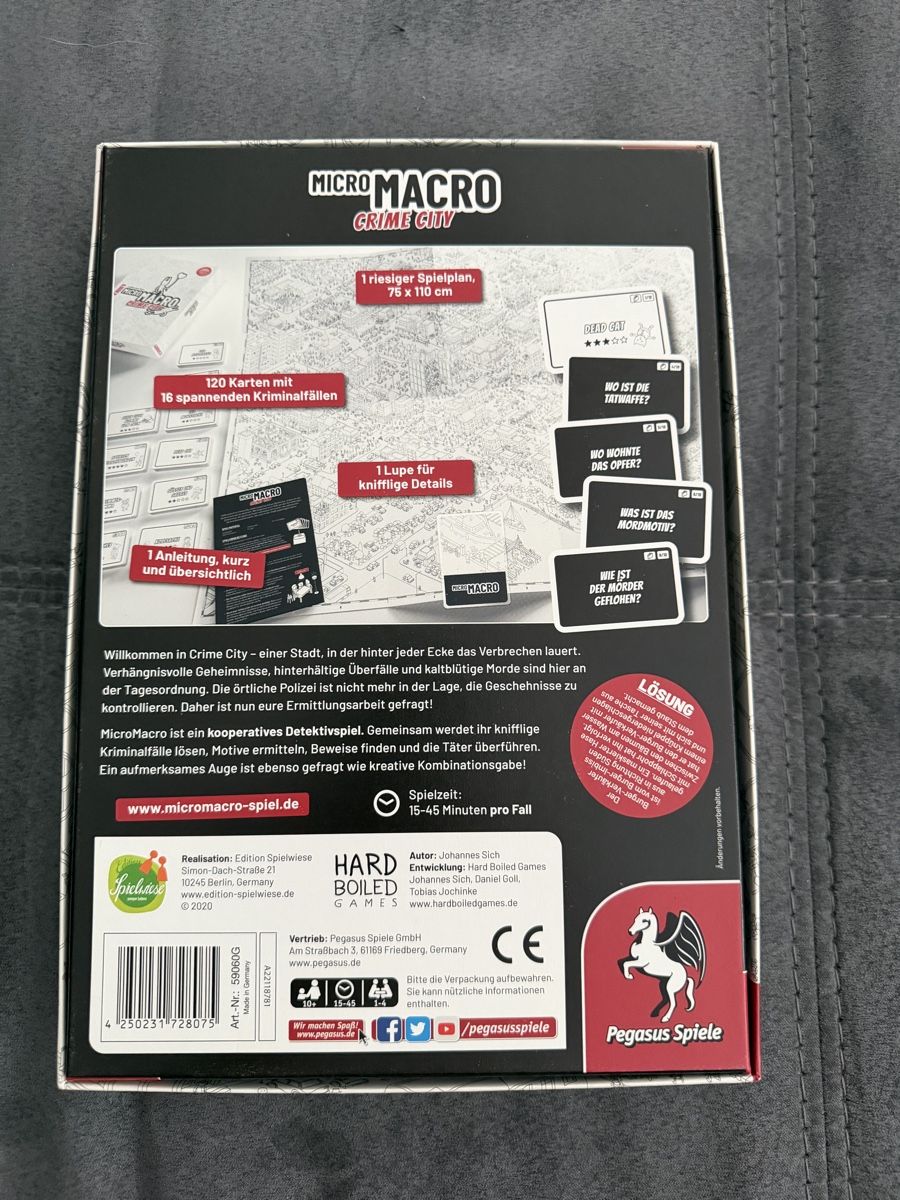 Giochi: Brettspiel Micro Macro Crime City – Nuovo (secondo la descrizione) da Schübelbach venduto da Sambodscha 1