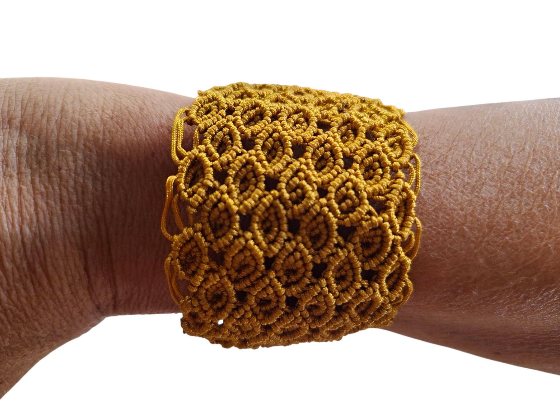 Bracciali & Braccialetti: Handgemachtes Makramee Armband, Senfgelb, Boho Stil. – Nuovo (secondo la descrizione) da Luzern venduto da Bbig 4