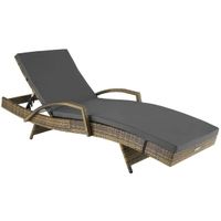 Alu Rattan Sonnenliege verstellbar Gartenliege SOLERA