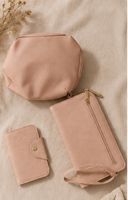 3er Set Kosmetiktaschen rosa Kunstleder neuwertig