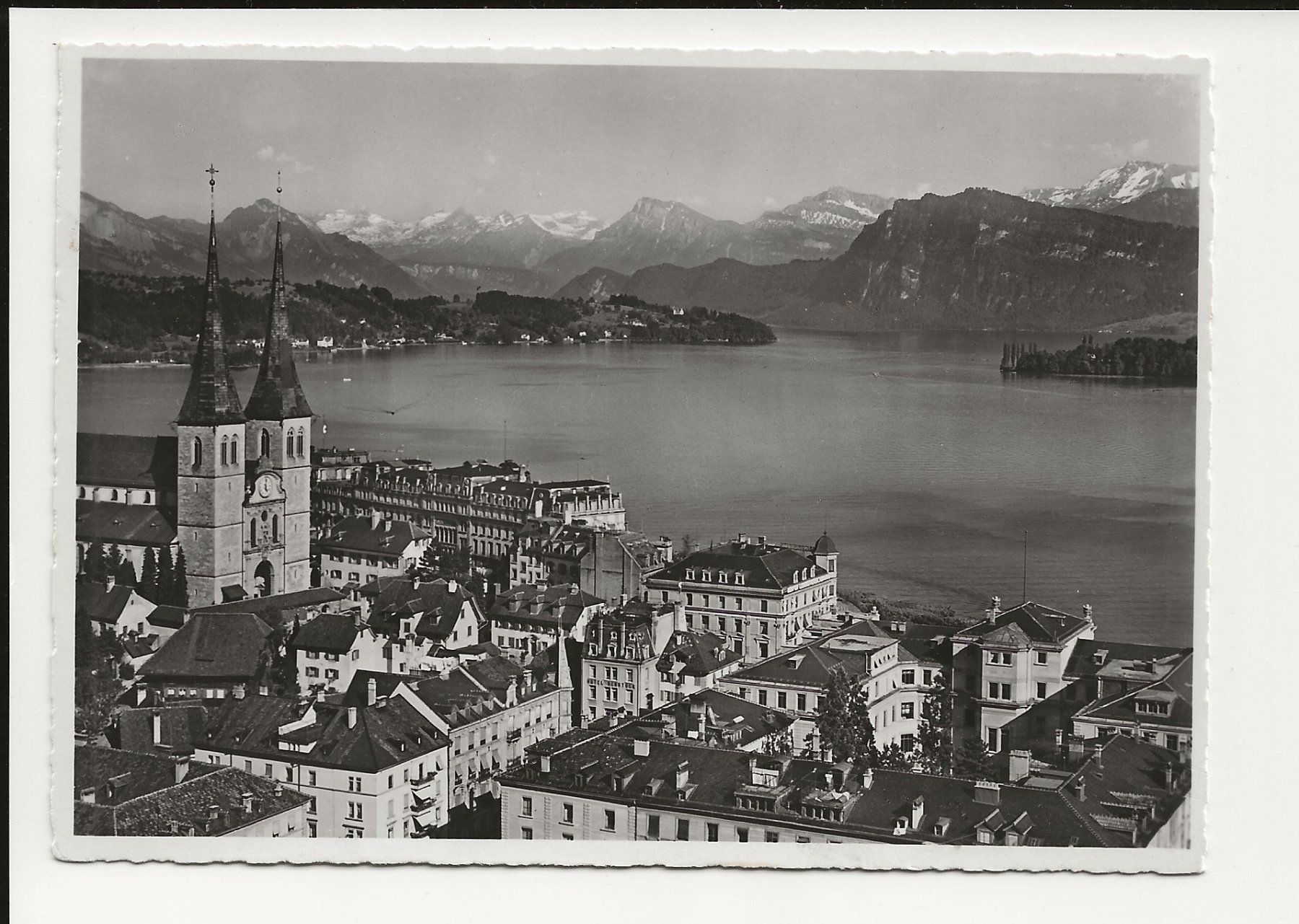 Cartoline postali: AK ca 1950 Luzern & Alpen, Kath. Kirche – Usato da Greifensee venduto da 315WDO