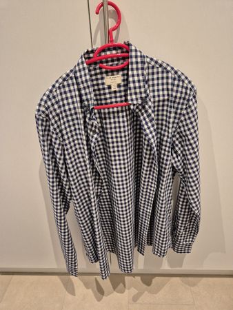 Club Monaco Hemd, Gr. M, blau/weiss kariert, Top!