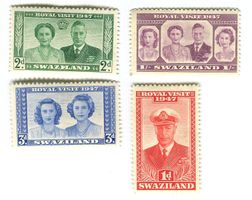 Briefmarken "König Georg VI. & Queen Mum". Swasiland 1947
