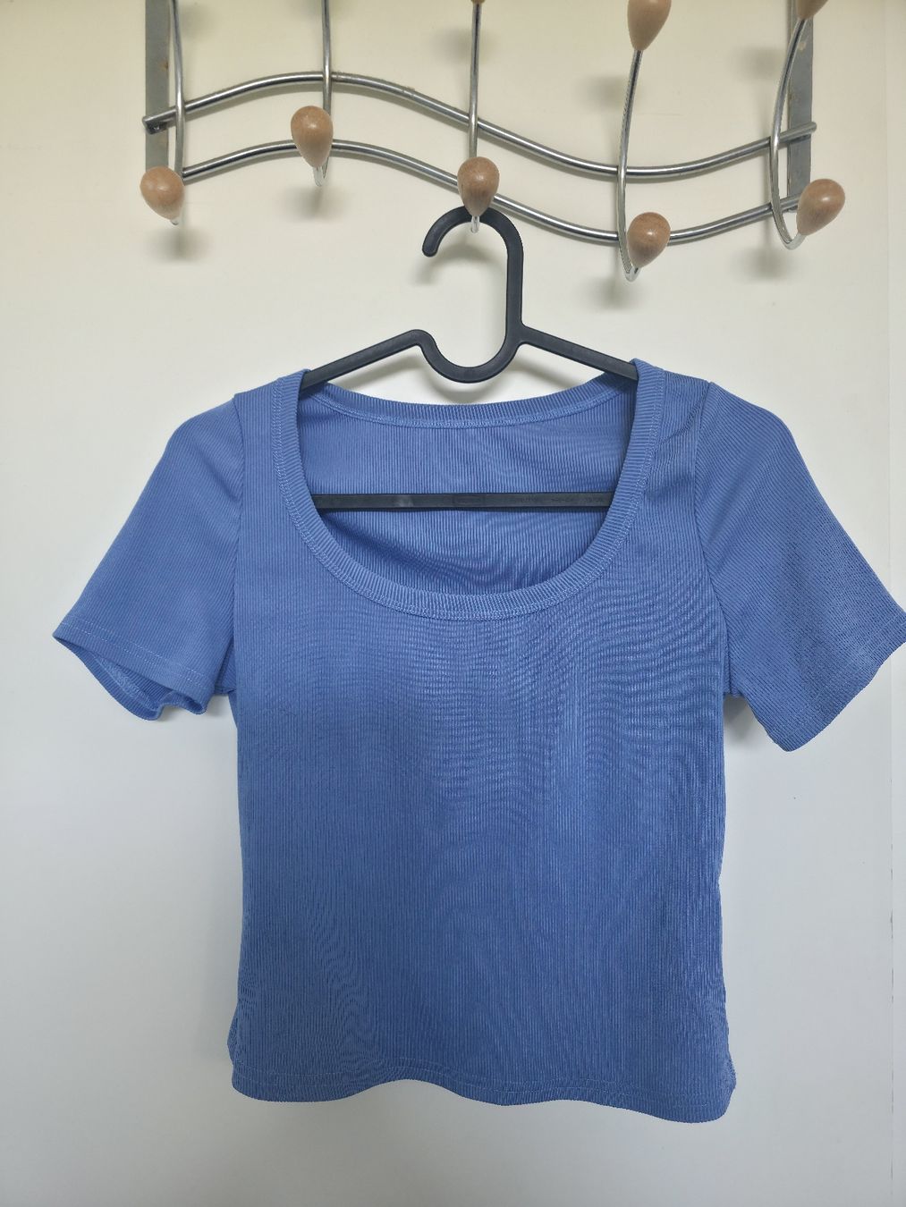 Top: Blue ribbed crop top – Usato da Hombrechtikon venduto da moonwaterqueen
