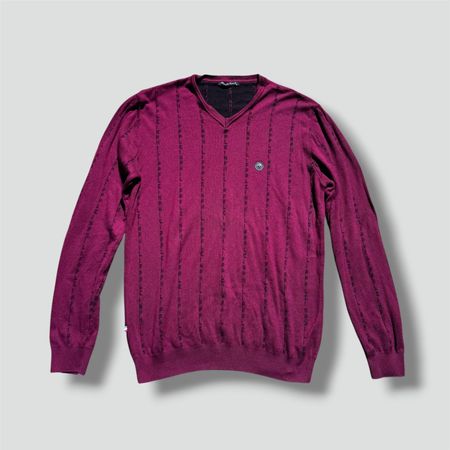 Philipp Plein monogram burgundy V-neck sweater
