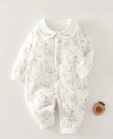 Baby Girl Overall Jumpsuit Onesie Animals Print Size 80