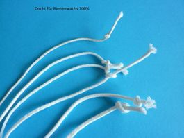 2 Meter Docht für 100% Bienenwachs Runddocht