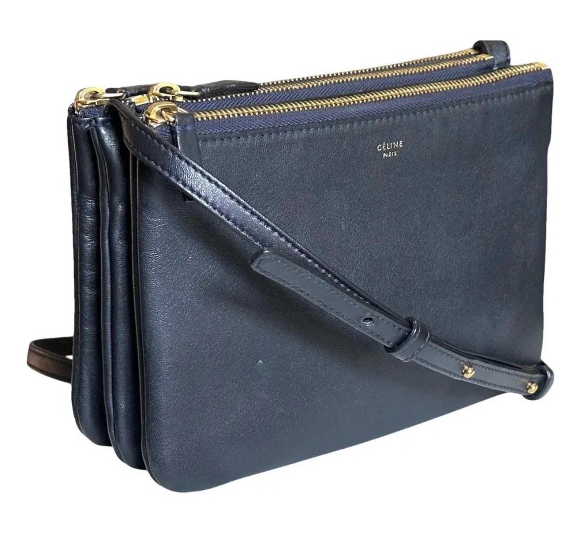 Celine Borse da donna: Celine - Small Trio Bag in Navy/Dunkelblau – Usato da Zürich venduto da cassandra1504 1