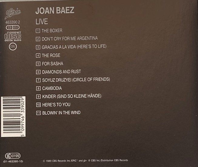 CDs: Joan Baez – Live – Gebraucht aus Grüningen von azulgris 1