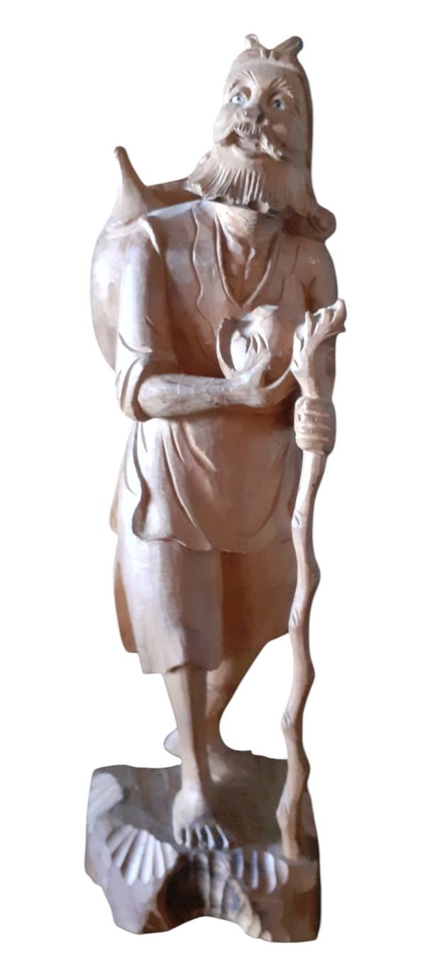 Sculture & Statue: Antike Holzfigur chinesischer Wanderer – Usato da Mörschwil venduto da antiksalon 1