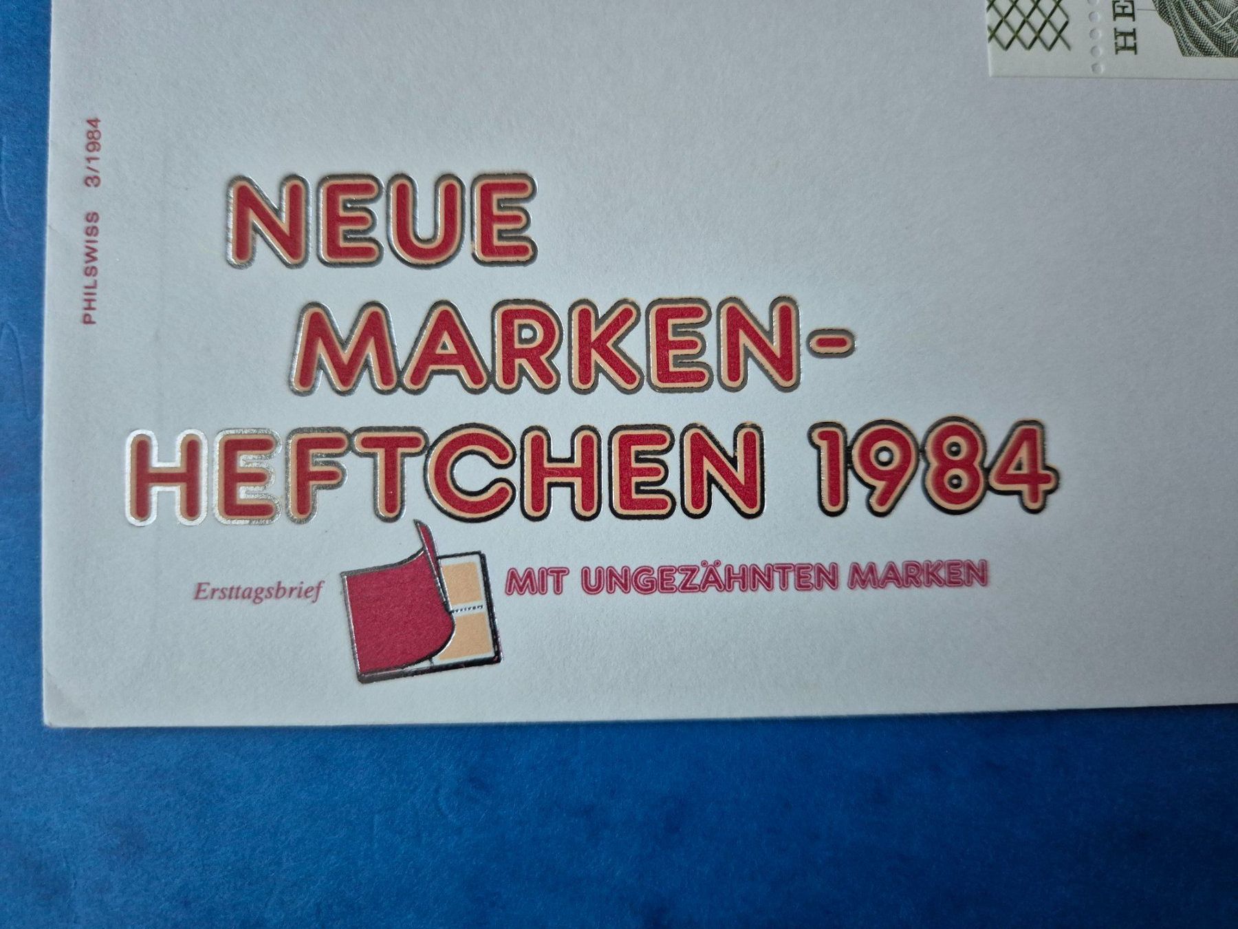 Tutti i francobolli: Ersttagsbrief Briefmarkenheftchen 1984  mit Viererblock – Nuovo (secondo la descrizione) da Seewen SZ venduto da SuperpumaDisplayTeam 3