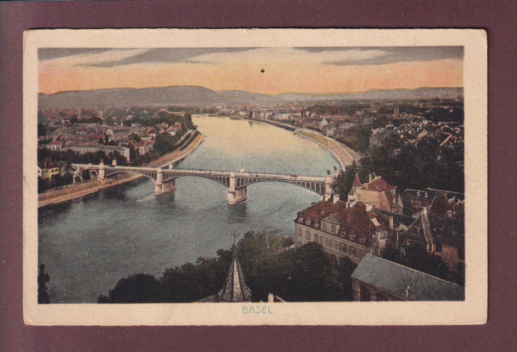 Cartoline postali: BASEL - Rhein - 1923 – Usato da Pully venduto da nicecards