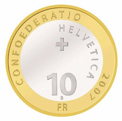 Alle Münzen: CHF 10.- commémorative 2007 Bouquetin – Gebraucht aus Bouveret von psv01 1