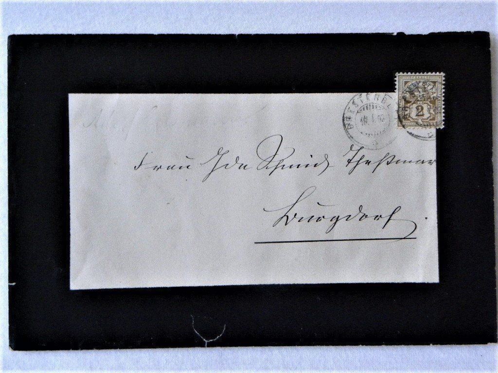 Tutti i francobolli: (13)  Brief vom 1902 mit 2 Cent Marke – Usato da Schwarzhäusern venduto da Inot3
