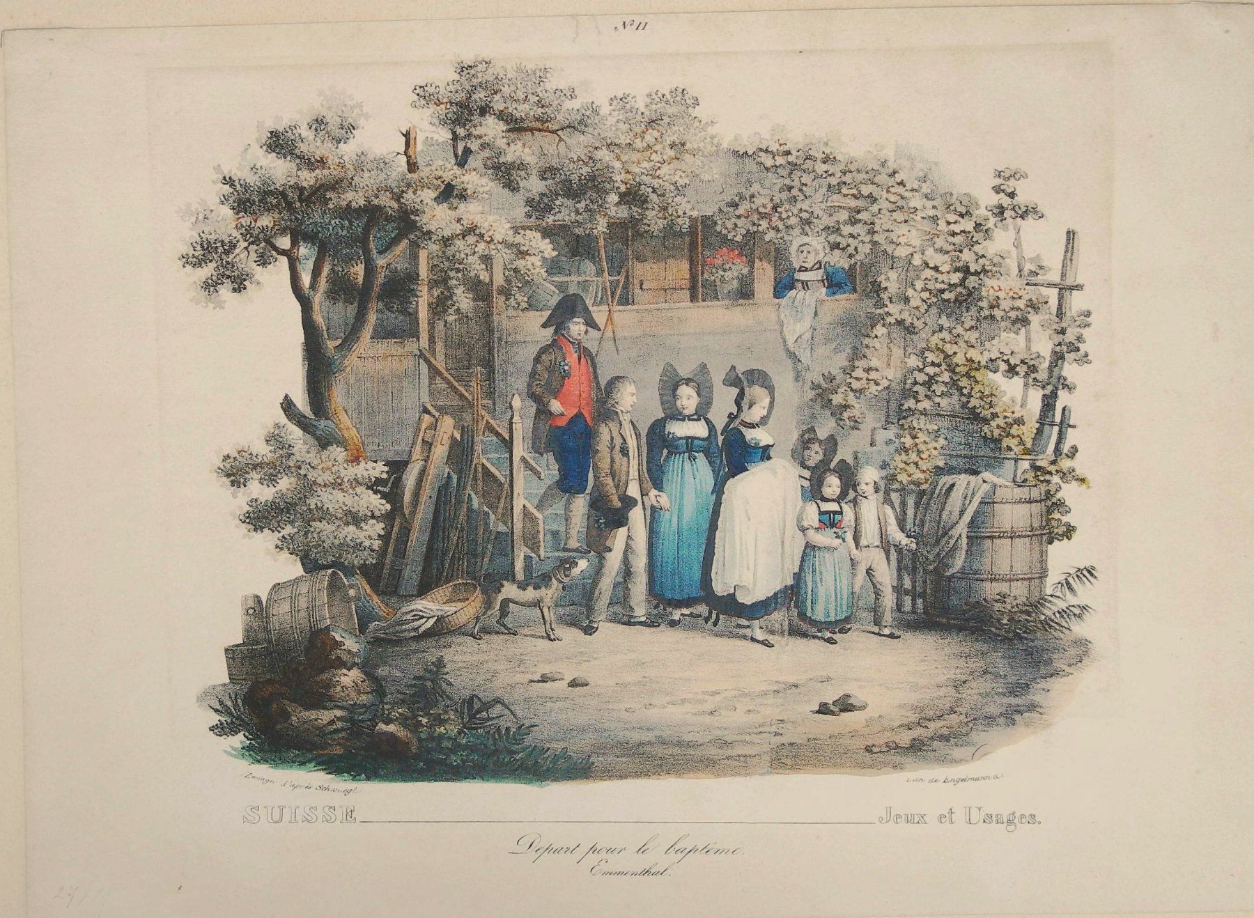 Stiche: Emmental Taufe von Zwinger 1825 – Gebraucht aus Rafz von Helvet32