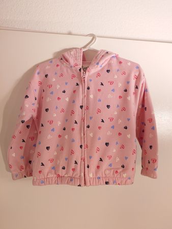 Kinder Kapuzenjacke Rosa Herzen, Grösse 98/104