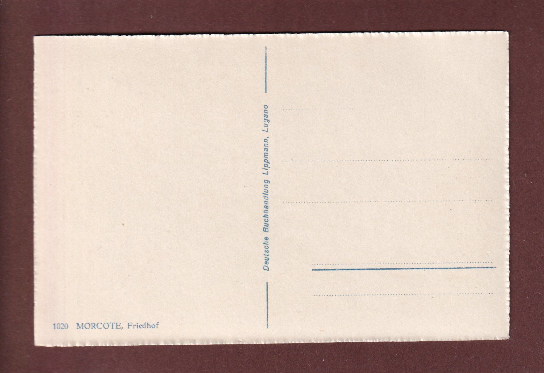 Cartes postales: MORCOTE - Friedhof – D'occasion à Pully par nicecards 1