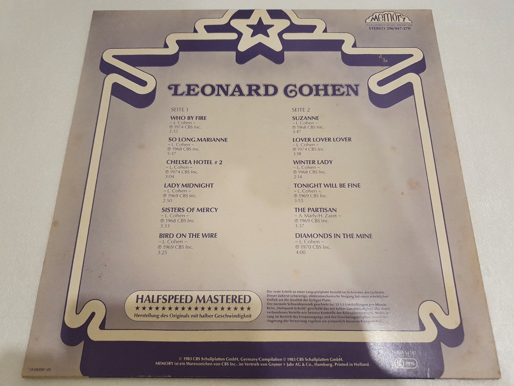 Schallplatten: Leonard Cohen – Starsound Collection – Gebraucht aus Uster von Vinyl-Leidenschaft 1