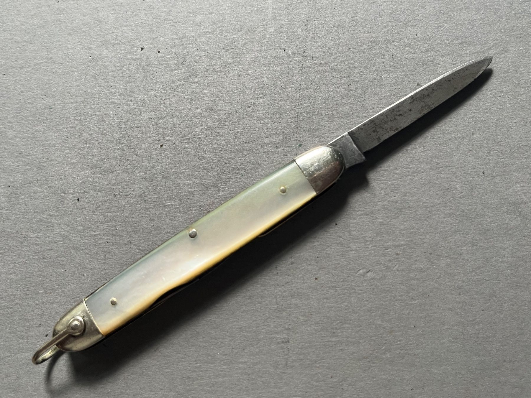 Solingen Coltelli tascabile: Antikes Sackmesser J. A. Henckels 72 mm - Perlmutt – Usato da Zürich venduto da FV.vintage 2