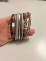 Damen Armband mehrreihig mit Lebensbaum silberfarben neu