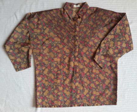 schimmernde vintage Bluse Thai-Silk Seide 80s 90s / L - XL