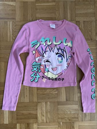 T-shirt Zara fille, rose manga, 164