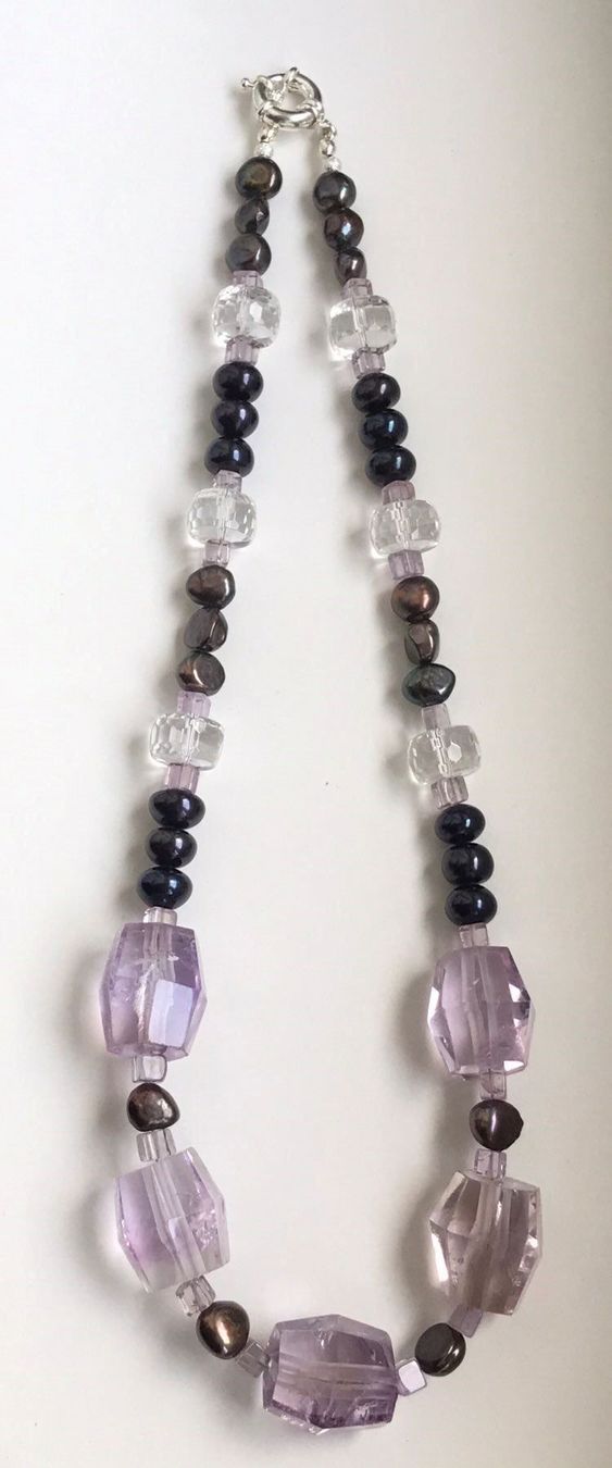 Catenine: Grosse Amethyst, Bergkristall, Perlen – Nuovo (secondo la descrizione) da Basel venduto da Chili007 3